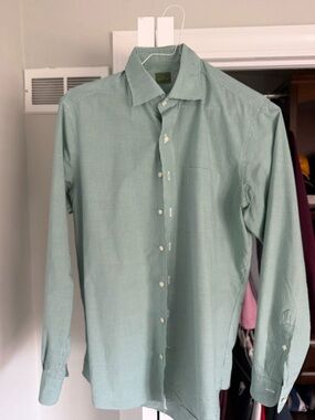 Sid Mashburn Mint Green Micro-Check Dress Shirt